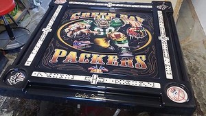 Green Bay Packers Domino Table With Puerto Rican Accents Domino Tables By Art Ebay