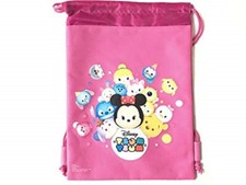 Disney Tsum Tsum Pink Backpack Licensed Drawstring Boy Sling Tote Gym Bag NEW