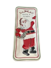 MP Home Retro Design Christmas Santa Wreath Oblong Serving Tray Dish 2023