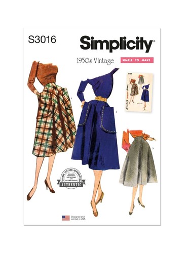 Simplicity 8251 Patron de couture pour robe vintage années 1950, tailles 44 à 52