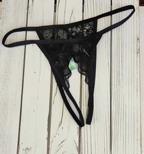 Open Crotch  Sheer Lingerie Briefs Knickers Underwear Panties Unisex Semi Transp