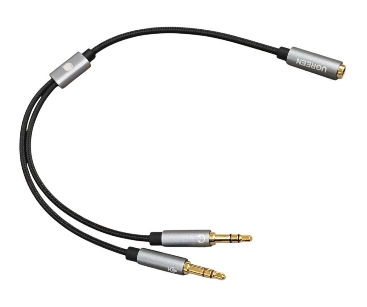 UGREEN Headphone Aluminum Braided Y Splitter Female to