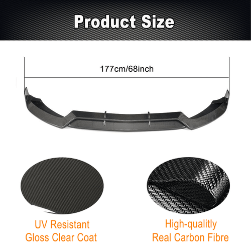 For Benz W205 C200 C250 C300 C43 AMG 14-18 REAL CARBON Front Bumper Lip Spoiler - Picture 8 of 15