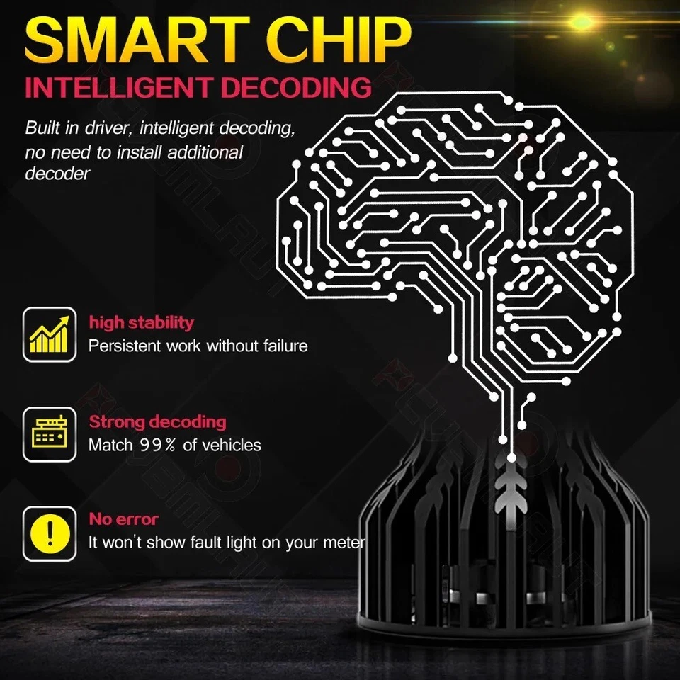 2X H7 260W 28000LM Lampade LED Da Auto Fari Lampadine 6000K Bianca Xeno CANBUS - Immagine 4 di 4