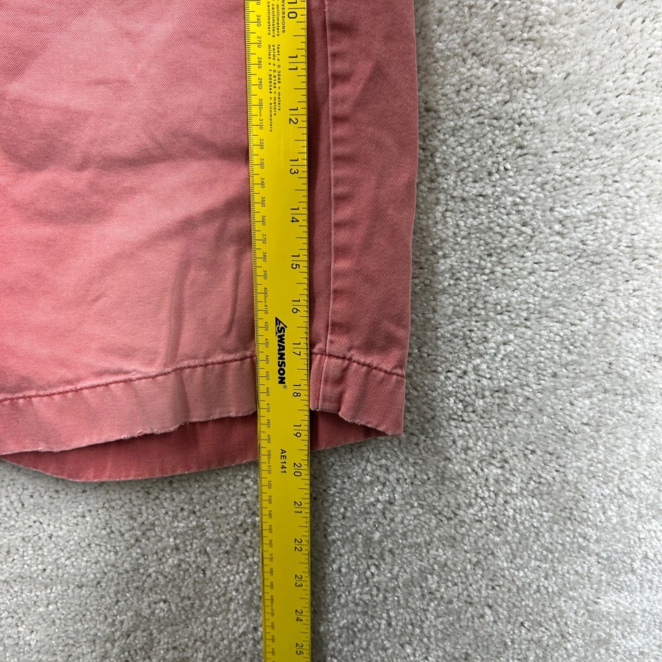 Pantalones Cortos J.CREW Para Hombre Talla 35 Rojo Claro Chino Caquis Algodón Frente Plano Foto 4 de 4