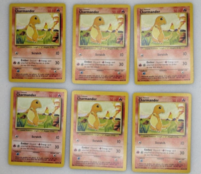 Charmander 046/102 Base Set Regular *Set of 6*
