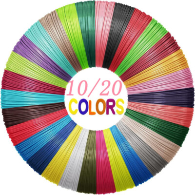 3D stift filament 50/100/200M 3D Druck Stift PLA Filamentset 1.75mm 10/20Farben~