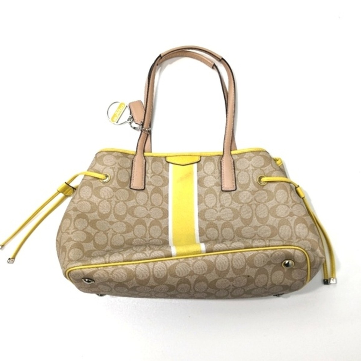Vintage Coach Tan and Yellow Leather Drawstring Bag | eBay