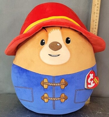 PADDINGTON Bear Ty Squish-A-Boos Squishy Beanie 14'' UK Ex Queen Elizabeth II NEW