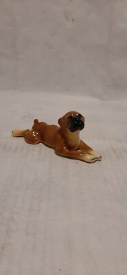 Vintage Oscar Mortens Studios BOXER Dog Figurine Ceramic Enameled 1940s