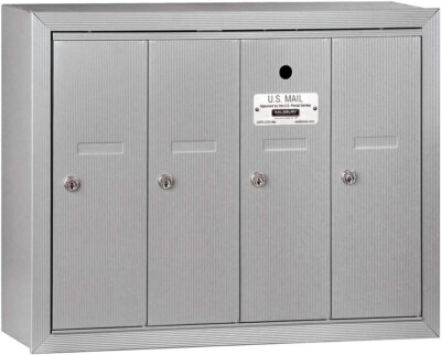 Salsbury : 4-Door Surface Mount Vertical Mailbox with USPS Access (Gray)  
