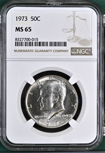 1973 KENNEDY HALF DOLLAR 50 CENTS NGC MS65 UNC DETAILED COIN #H