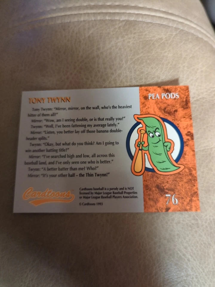 1993-95 Cardtoons Tony Gwynn Pea Pods #76 HOF - Image 2 of 2