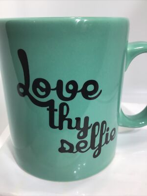 LOVE THY SELF COFFEE MUG.  INSPIRATION MUG.  Art Deco Mug. B235