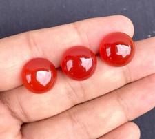 Natural Carnelian Chalcedony Smooth Round Cabochon Loose Gemstone 15x15MM 1 Pcs