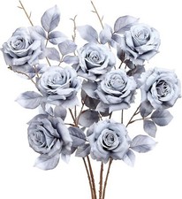 Artificial Flowers Bulk Fake Fall Silk Roses with Long Stems for DIY Wedding ...