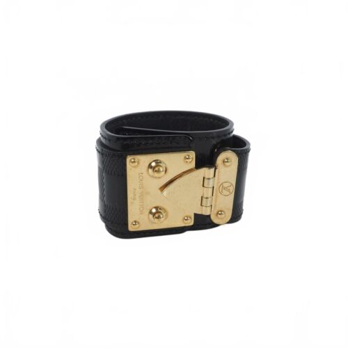 Louis Vuitton Serure Damier Vernis Bracelet Black Men'S Vector Old Clothes 24033 - 第 1/5 張圖片