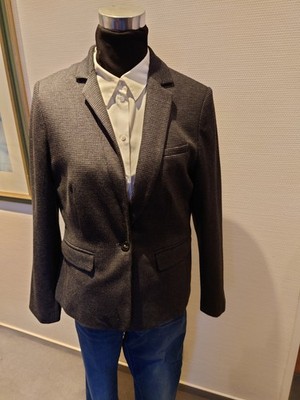 Esprit Blazer 42 XL schwarz grau kariert Hahnetritt Neu