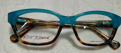 NWOT Betsey Johnson Peachy TUR Cat Eye Hybrid Eyeglasses Frames 53 15 135