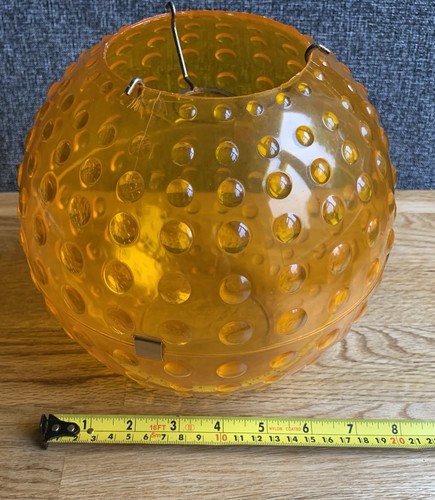 Vintage Orange Hard Plastic Sphere Lamp Light Shade Round Multi Bobble 60s/70s - Picture 16 of 16