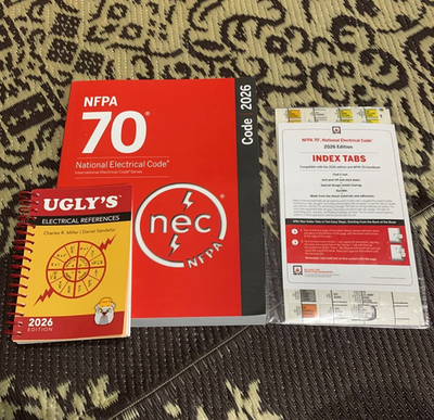 #ad NFPA 70 National Electrical Code 2026 index tab 26 ugly electrical 26 Spiral $48.99