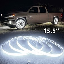 4row 15.5 Strobe White High-density Led Car Wheel Lights Tire Ring Light Set