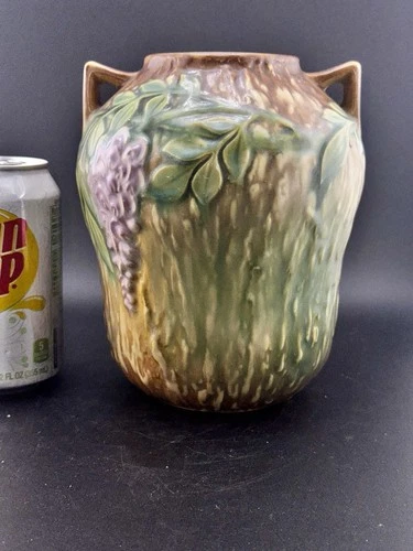 Roseville #634-7” Wisteria Tan 1933 Vintage In Excellent Mint Condition