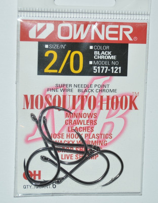 owner bass drop shot wacky minnow mosquito nose hook 5177-121 size 2/0