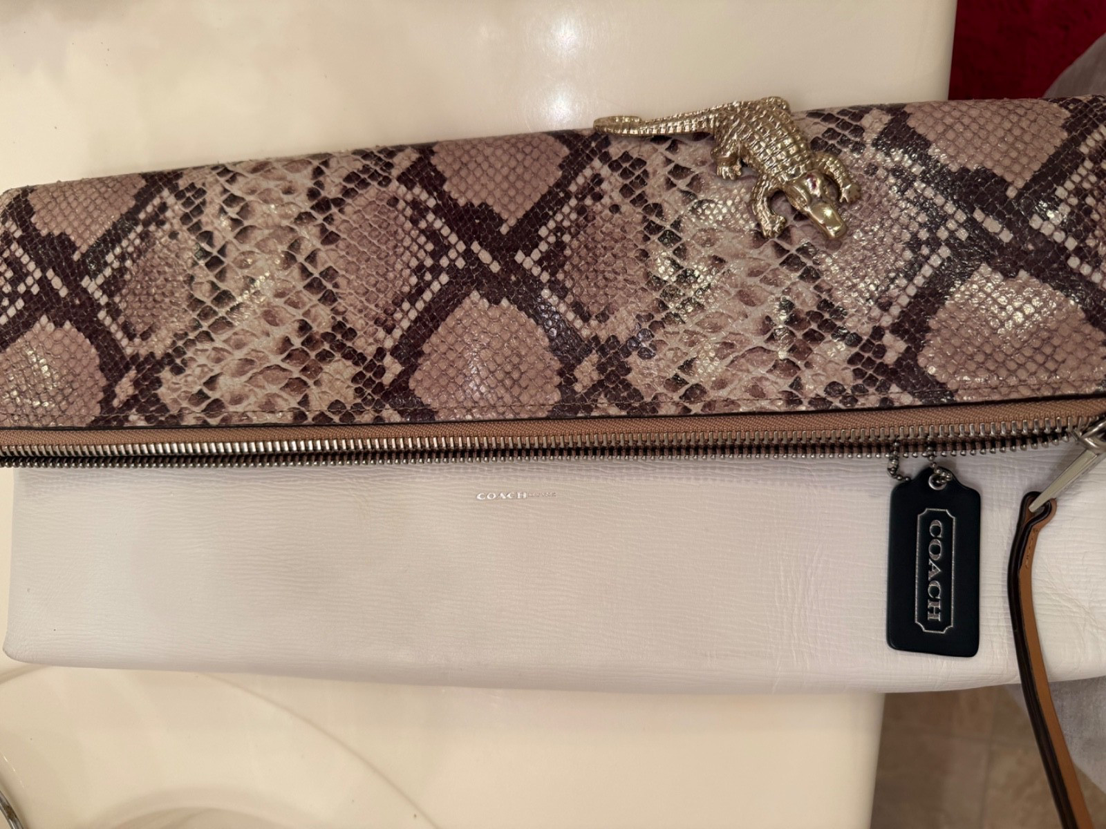 Coach The Clutchable Python Snake Embossed Leathe… - image 8