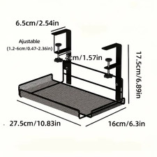 Under Desk Cable Management Tray with Storage Rack Punch-Free