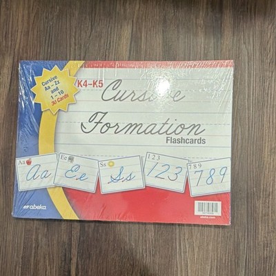 Abeka K4-K5 Cursive Formation Flashcards Alphabet Letters 30 Cards Multicolor