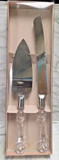 Wedding Cake Knife and Server Spatula Set with Clear Acrylic Handles, New