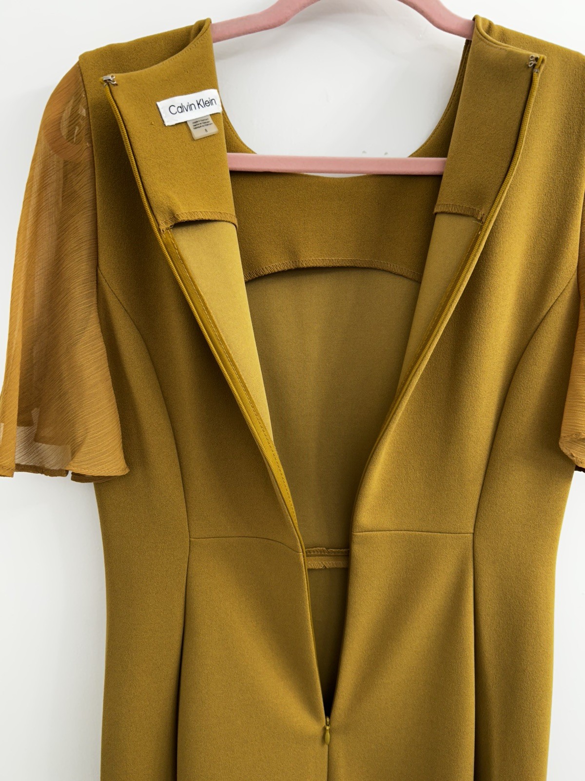 Calvin Klein Solid Green Butterfly Flutter Sleeve… - image 4