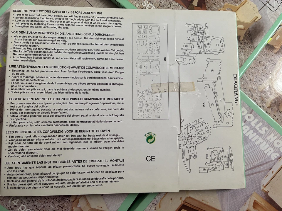 Puppenhaus Möbel Bausatz, alle 5 Zimmer zusammen, noch nicht verbaut - Bild 3 von 3