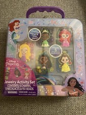 New Disney Princess Jewelry Making Activity Set Charms, Necklaces  Beads 3 