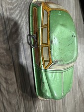 Vintage 1940s-50s Marx Tin Wind Up Woody Sedan Green Missing 2 Tires
