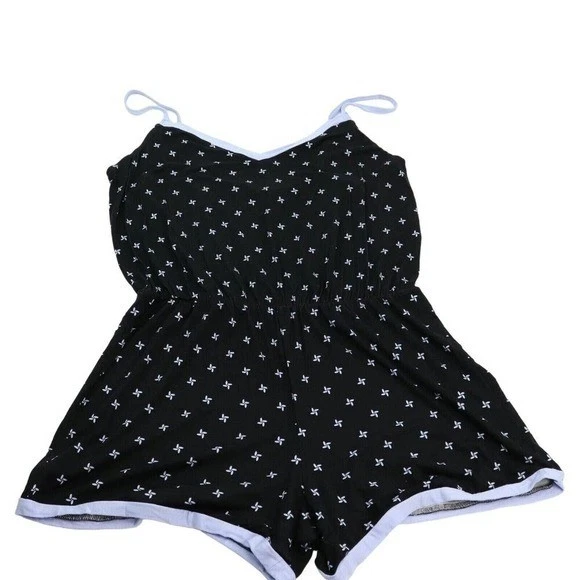 Mameluco Alfani Intimates XXXL Molinete Floral Negro Blanco Sin Mangas Foto 2 de 4