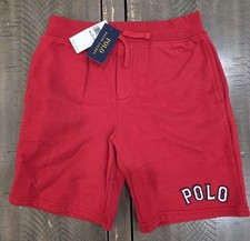 Polo Ralph Lauren Big Boys M 10 - 12 Red Terry Shorts Spell Out NWT