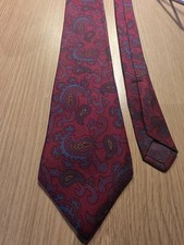 Vintage Liberty of London Neck Tie Purple Paisley Print 100% Silk Made In USA