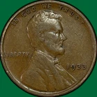 1933 Lincoln Wheat Cent Very Fine VF Coin #35012