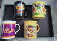 Vintage Cadbury Caramel Mars M&Ms Fuse Promo Mugs Job Lot x 4