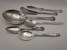6 Vintage/Antique Silver Plated Spoons and Butter Knives - Rogers, Holmes & Ed