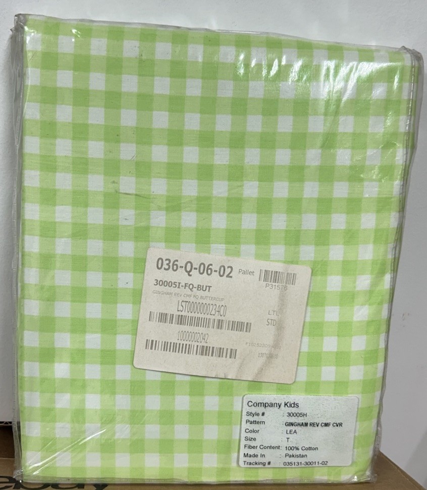 The Company Store Reversible Gingham Twin Comforter Cover Leaf Green