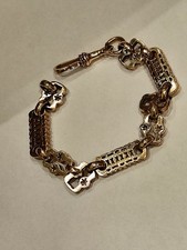 GENUINE SOLID 9ct GOLD STARS AND BARS 21.8g BRACELET FULLY HALLMARKED!
