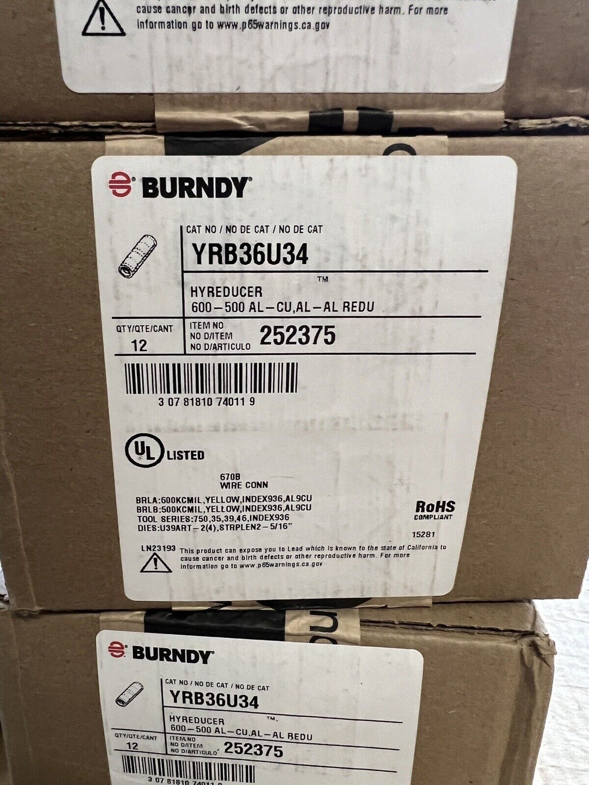 Burndy YRB36U34 New Price For 1 Unit