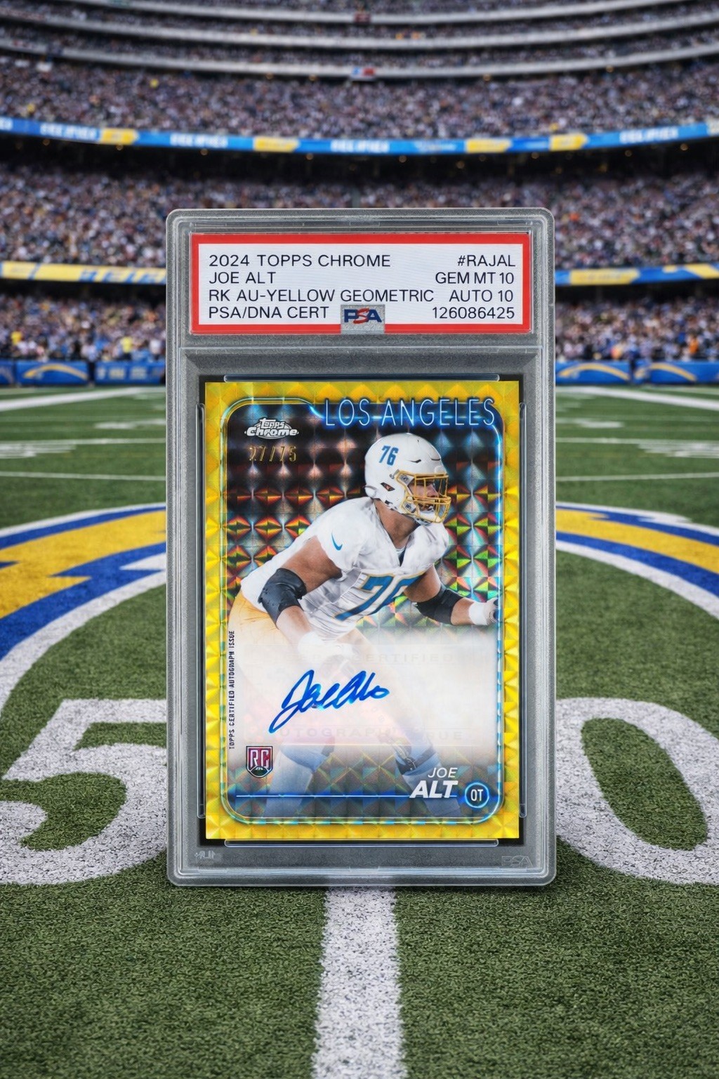 Joe Alt Topps Chrome Rookie Autographs Variations #RAJAL Yellow Geometric