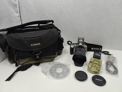 Canon EOS Rebel XT DSLR Camera w/Sigma 28-300mm 3.5-6.3 Lens w/Extras