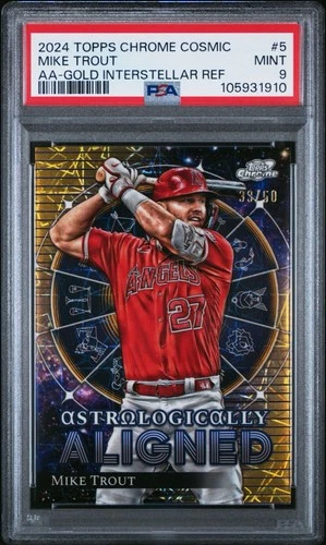 2024 TOPPS CHROME COSMIC Mike Trout ASTROLOGICALLY ALIGNED GOLD - PSA 9 /50