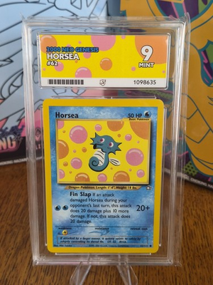 #ad Horsea Pokémon Neo Genesis 2000 TCG Card #62 Ace Grade 9 Vintage GBP 143.00