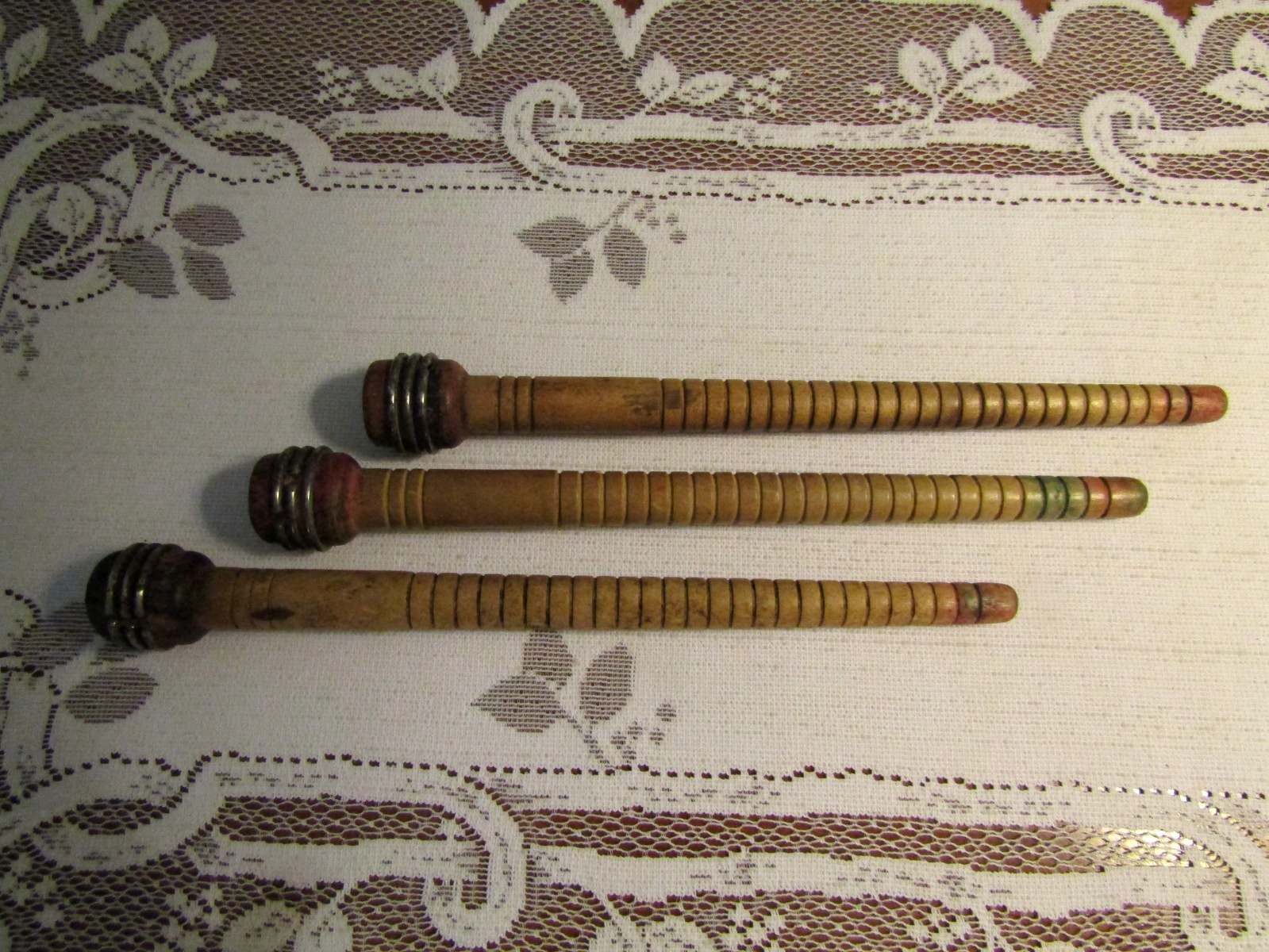 ( 6 ) Vintage Wooden Industrial Thread / SPOOLS / 8" & 10"
